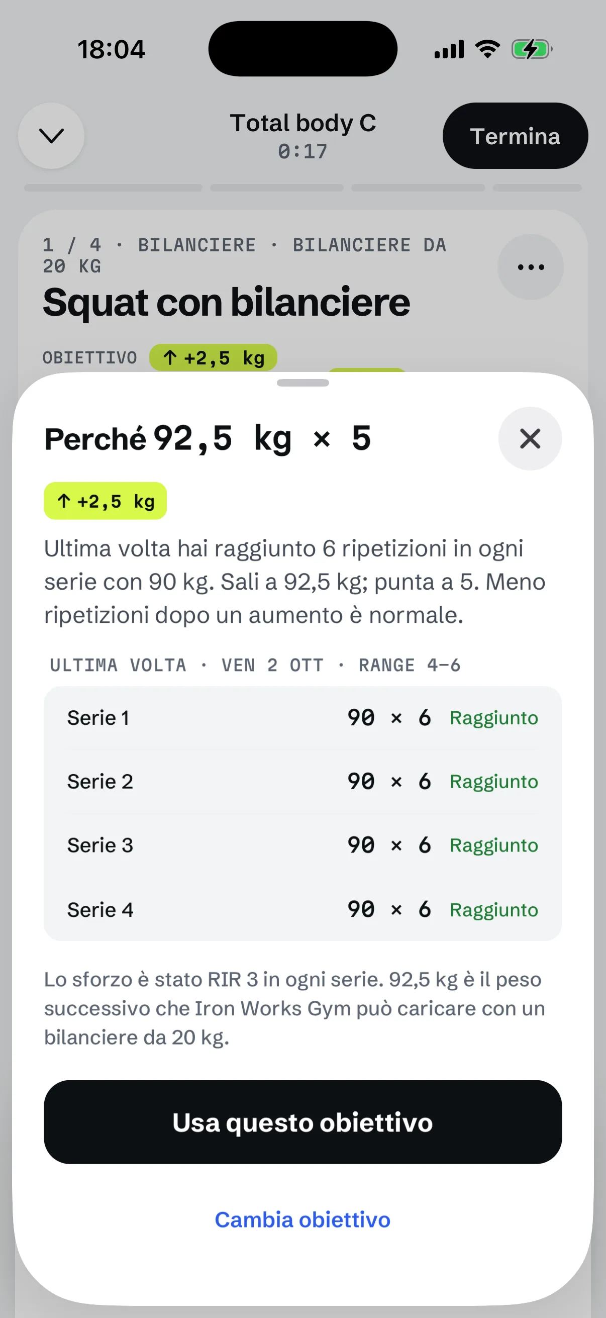 Il foglio Perché di RIGOR: il risultato dell’ultima volta e la regola che ha fissato l’obiettivo di oggi.
